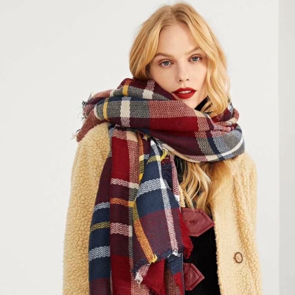 Multi-colored blanket scarf